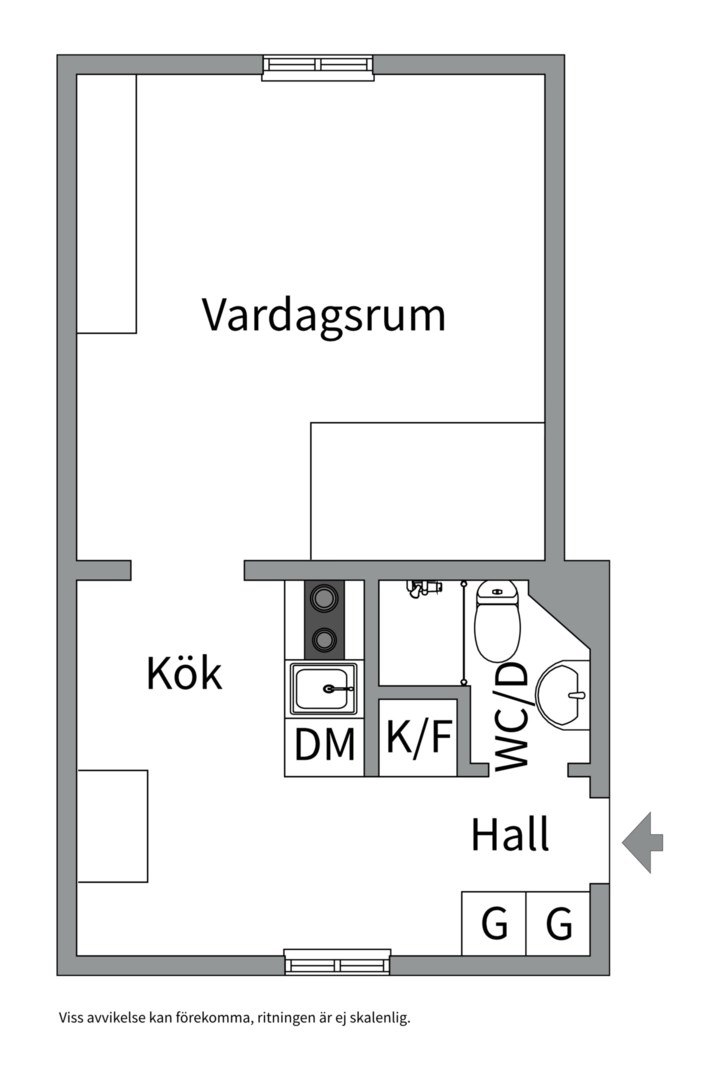 Planlösning från Rundelsgränd 8, Såld i Öfre Slotts, Uppsala