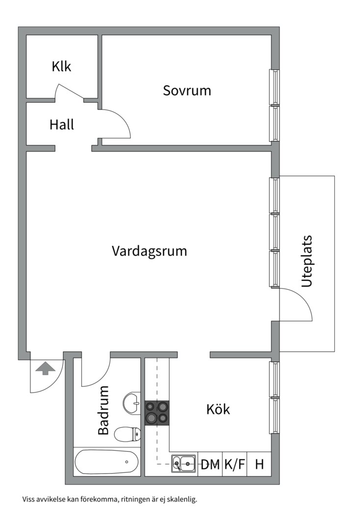 Planlösning från Blomstervägen 50, Kommande i Finntorp, Nacka