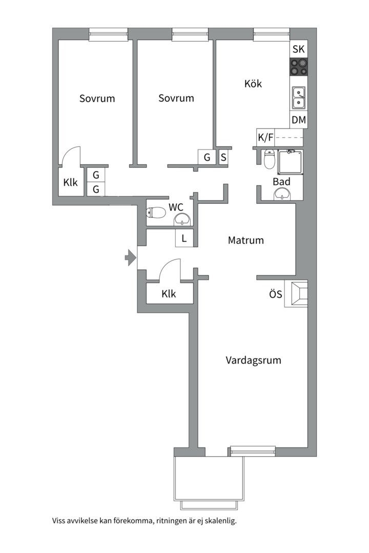 Planlösning från Luthagsesplanaden 36A, Såld i Luthagen, Uppsala