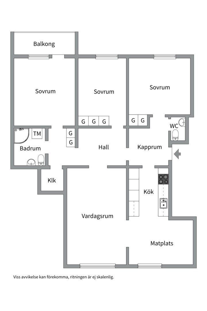 Planlösning från Folkungagatan 12B, Såld i Svartbäcken, Uppsala