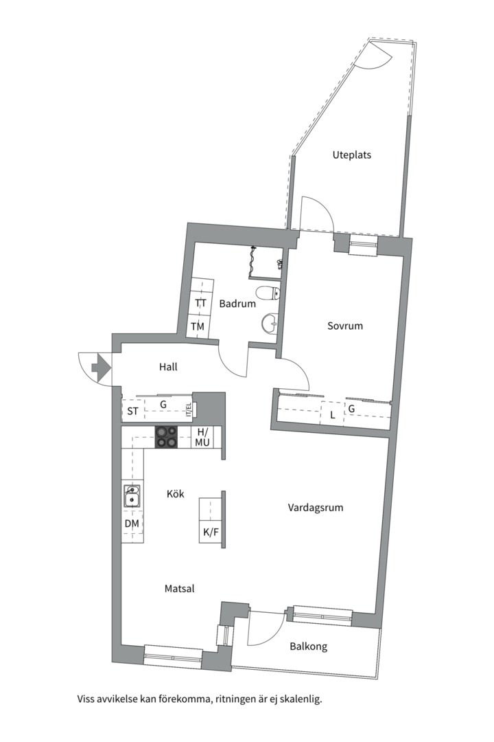Planlösning från Formgatan 11, Kommande i Luthagen, Uppsala