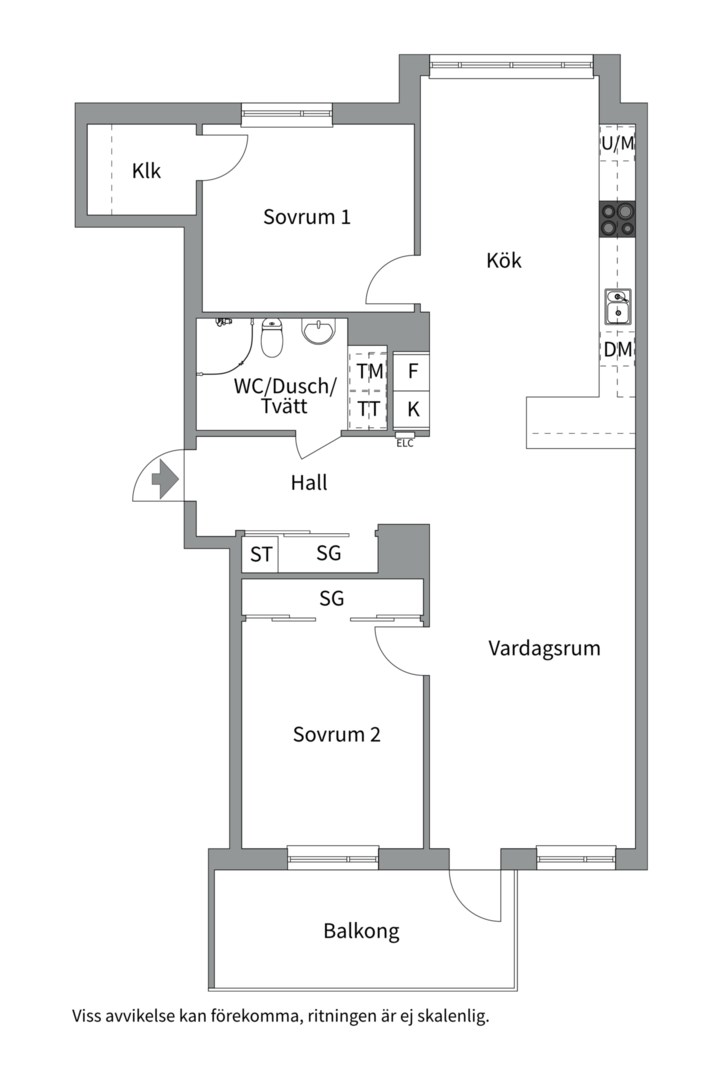 Planlösning från Kungsgatan 91D, Kommande i Kungsängen, Uppsala