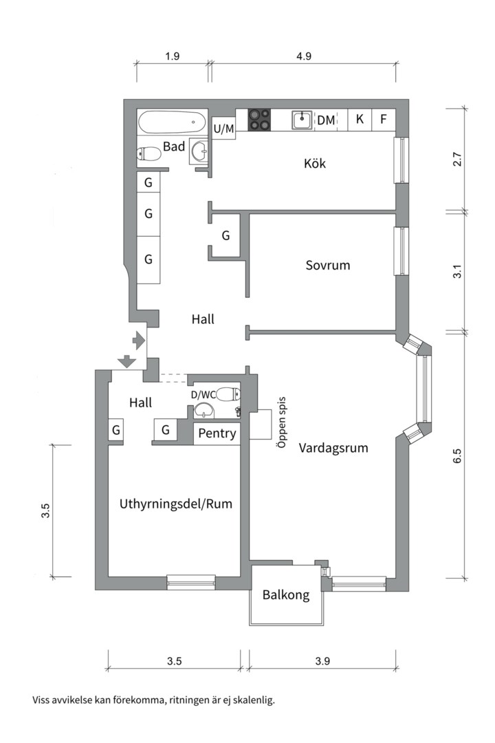 Planlösning från Geijersgatan 14A, Kommande i Luthagen, Uppsala