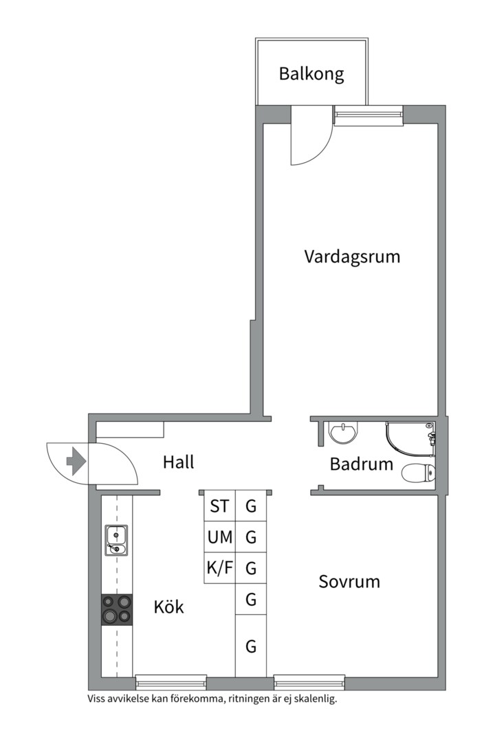 Planlösning från Sibyllegatan 18A, Till salu i Luthagen, Uppsala