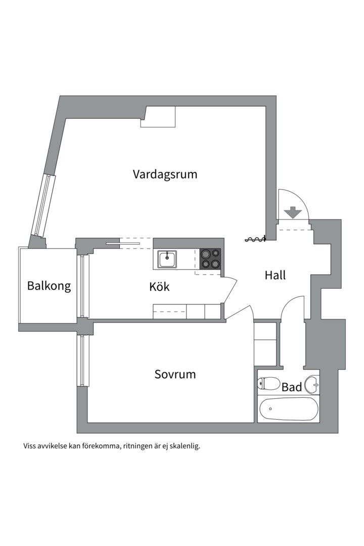 Planlösning från Fridhemsgatan 3, Såld i Kungsholmen, Stockholm