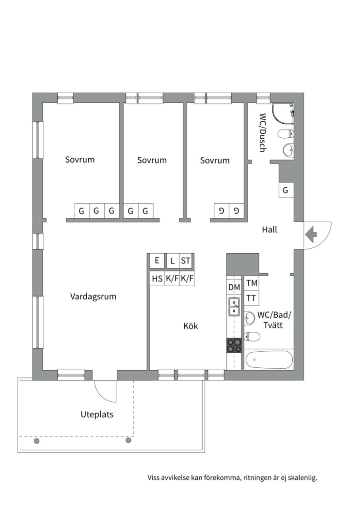 Planlösning från Sickla Sjöväg 1, Till salu i Sickla, Nacka
