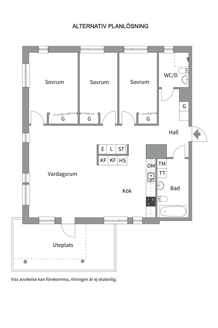 Planlösning från Sickla Sjöväg 1, Till salu i Sickla, Nacka
