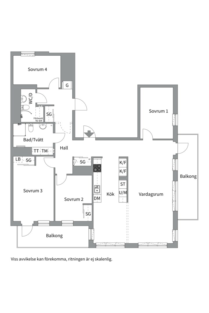 Planlösning från Sockergatan 2, Till salu i Centrum, Uppsala