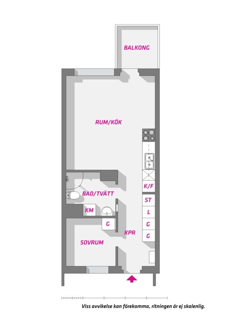 Planlösning från Solskensgatan 17, Kommande i Gränby backe, Uppsala