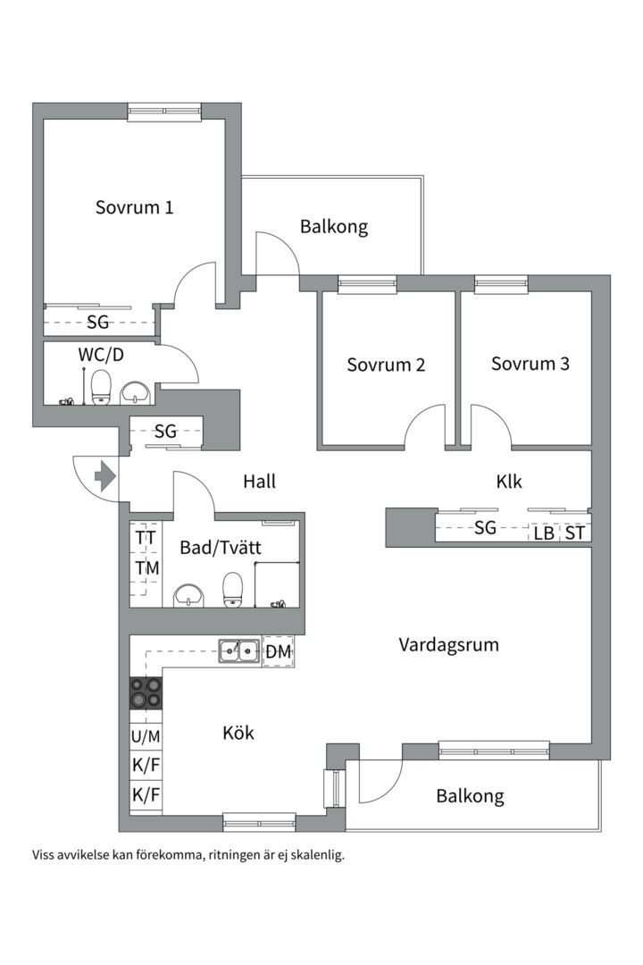 Planlösning från Sockergatan 4, Såld i Centrum, Uppsala