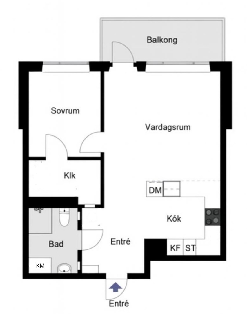 Planlösning från Nackagatan 15, Såld i Södermalm, Stockholm