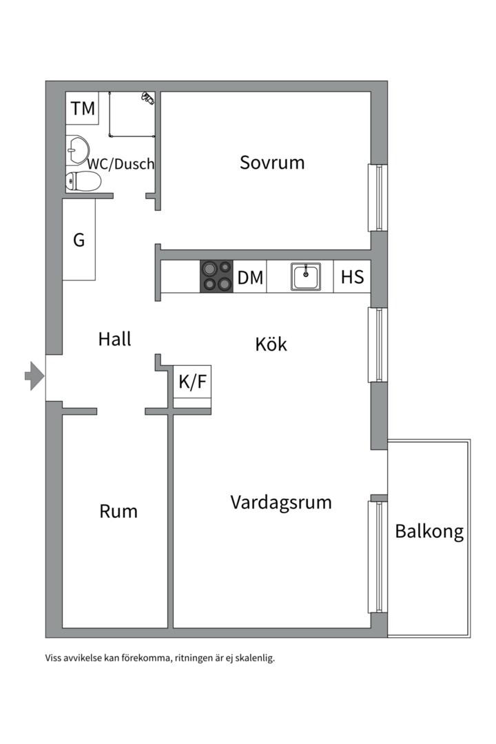 Planlösning från Södervägen 11F, Såld i Knivsta - Centralt, Knivsta