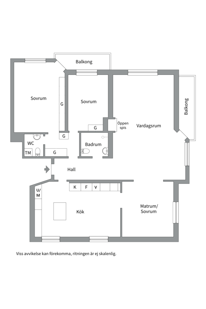 Planlösning från Bondebacken 15, Såld i Västermalm, Västerås