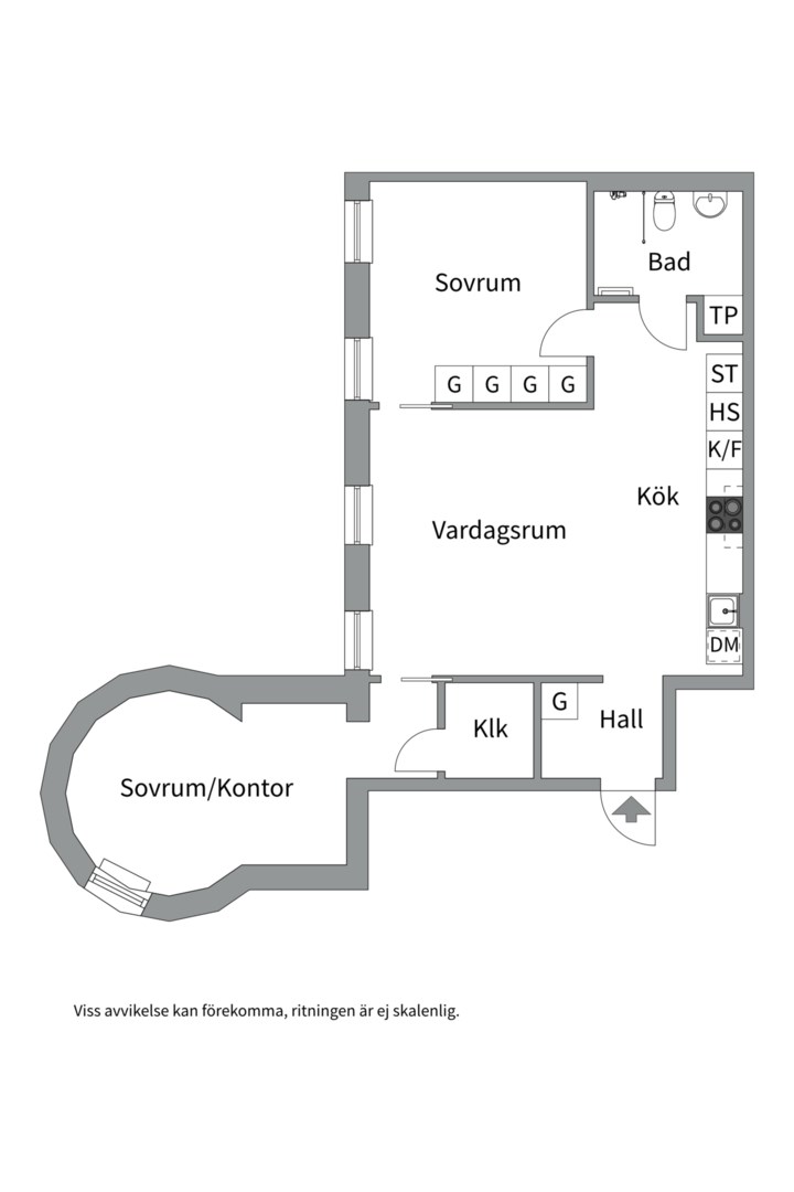 Planlösning från Tre Kronors väg 35, Till salu i Kvarnholmen, Nacka