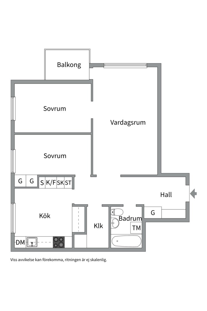 Planlösning från Ekuddsvägen 3, Såld i Ekudden, Nacka