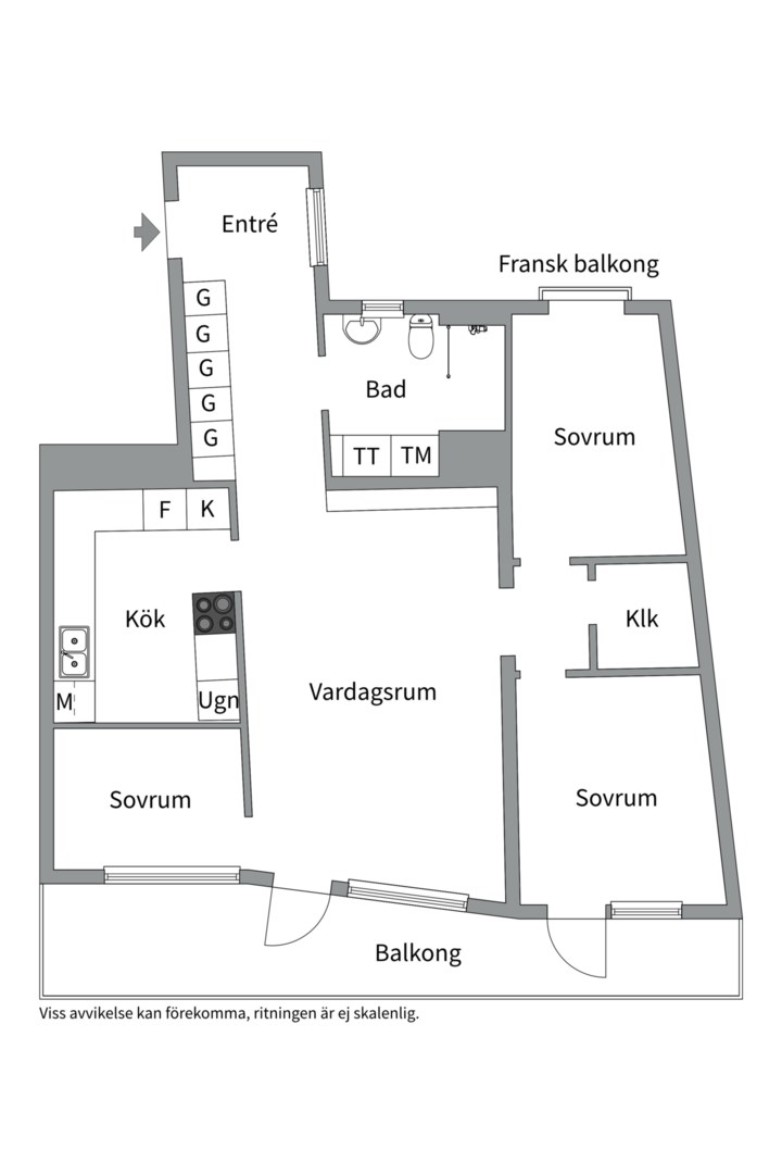 Planlösning från Rorgängargatan 15A, 10tr, Såld i Hammarby Sjöstad, Stockholm