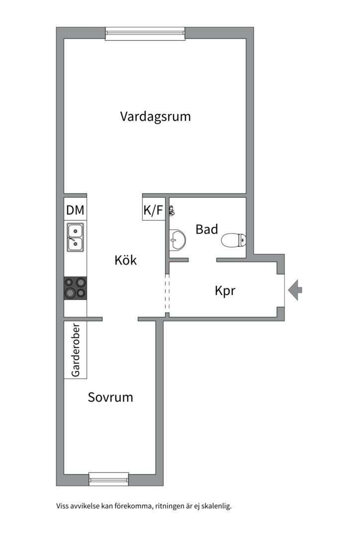Planlösning från Höganäsgatan 8B, Såld i Höganäs, Uppsala