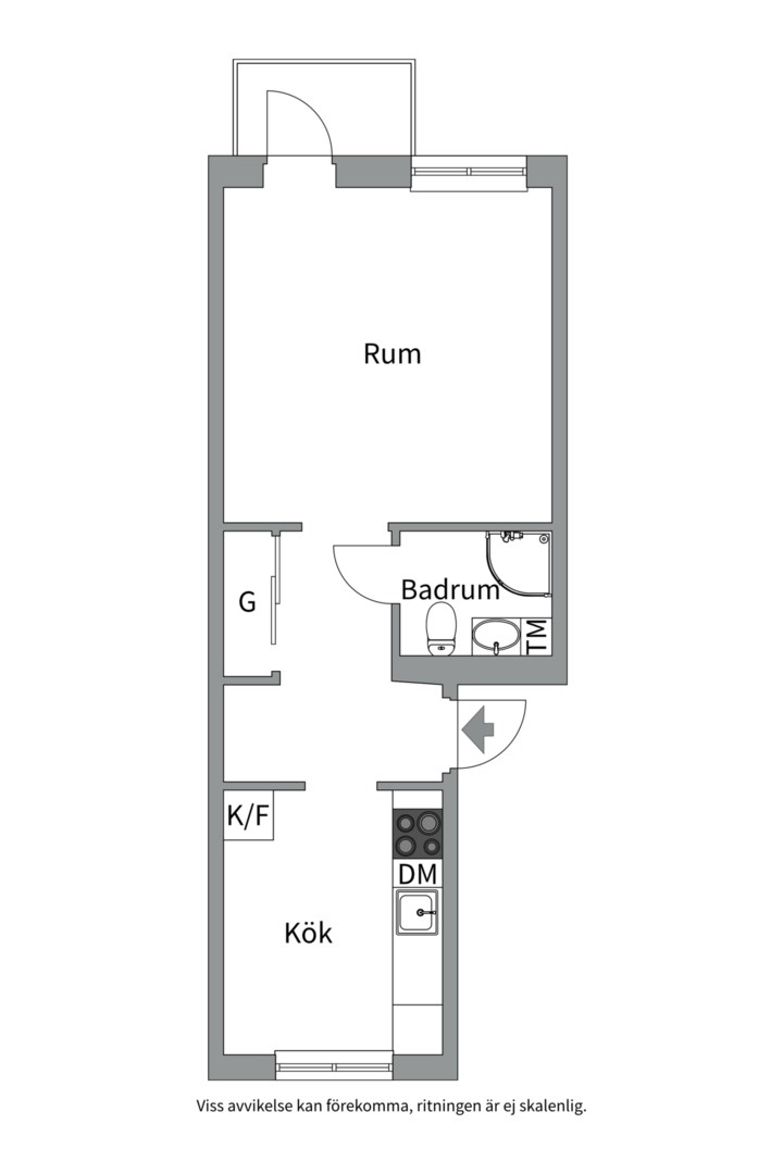 Planlösning från Liljegatan 6B, Såld i Fålhagen, Uppsala