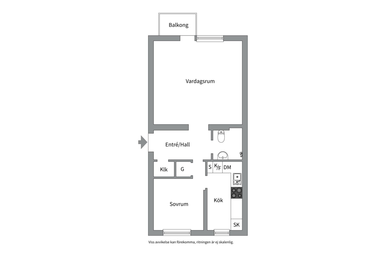 Planlösning från Swedenborgsgatan 32 A, Såld i Svartbäcken, Uppsala