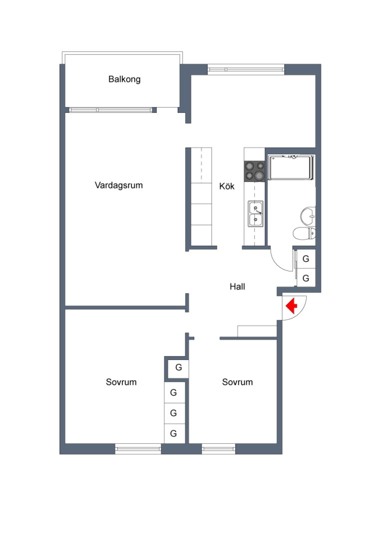 Planlösning från Tullingebergsvägen 15, Kommande i G:a Tullingeberg, Botkyrka