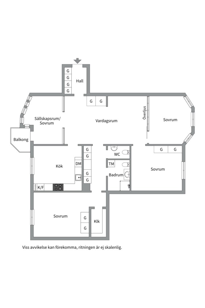 Planlösning från Kungsholms Strand 105, 5tr, Såld i Kungsholmen, Stockholm