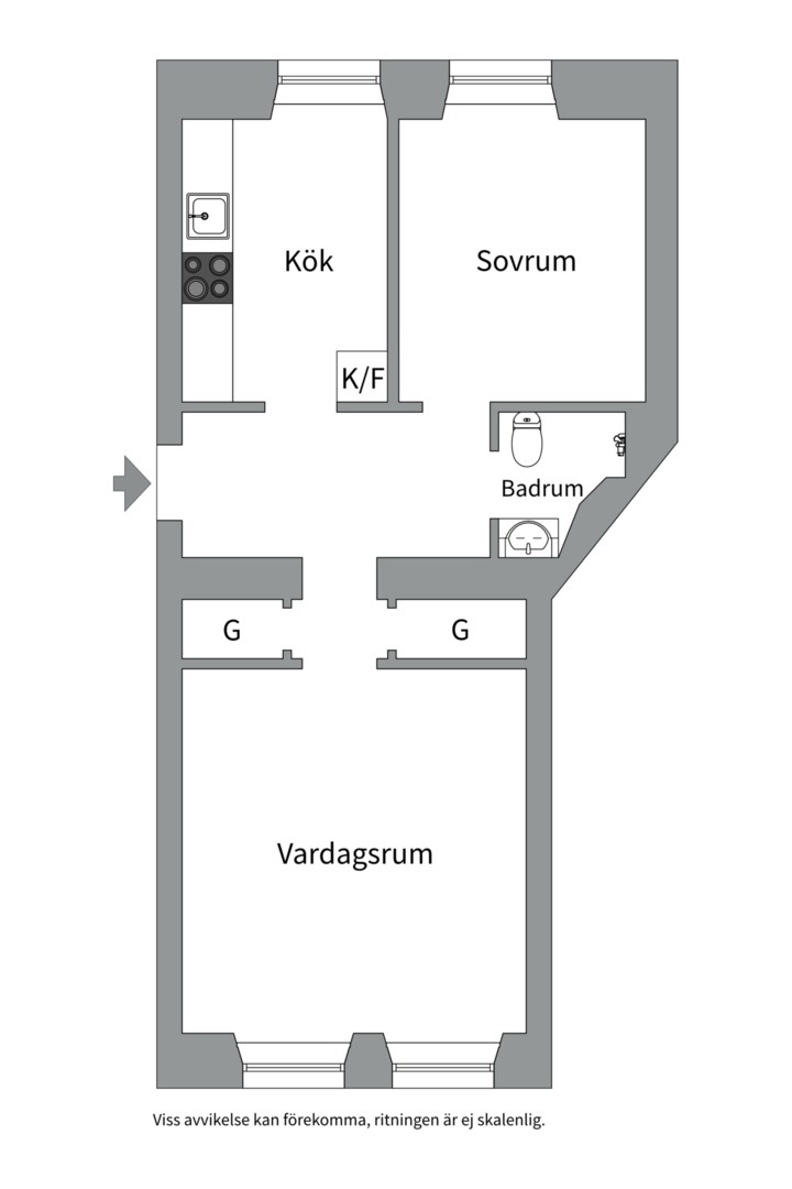 Planlösning från Parkgatan 20, Kommande i Kungsholmen, Stockholm
