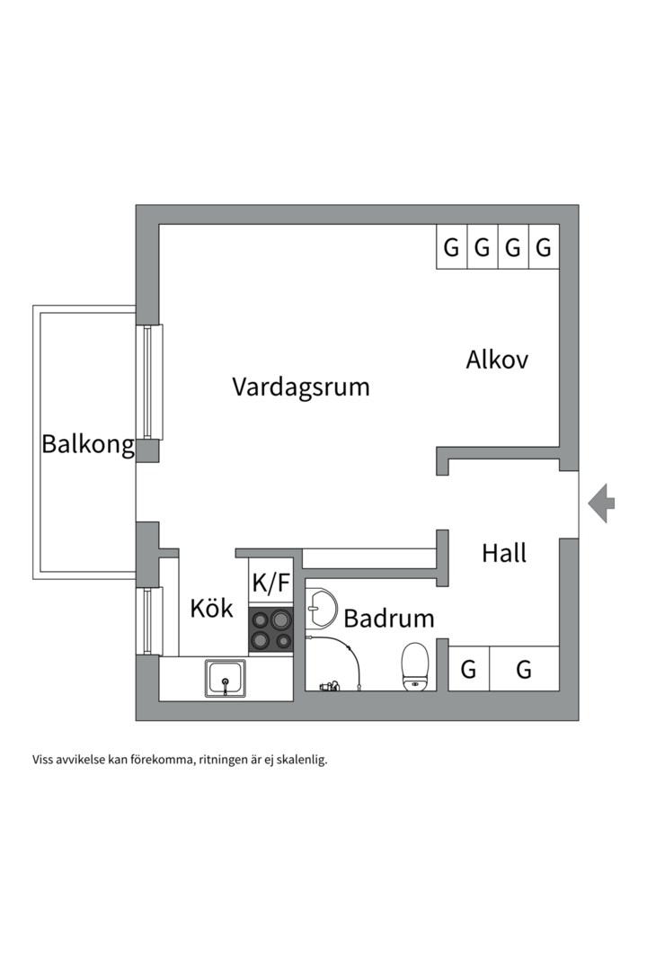Planlösning från Ymergatan 13D, Såld i Fålhagen, Uppsala