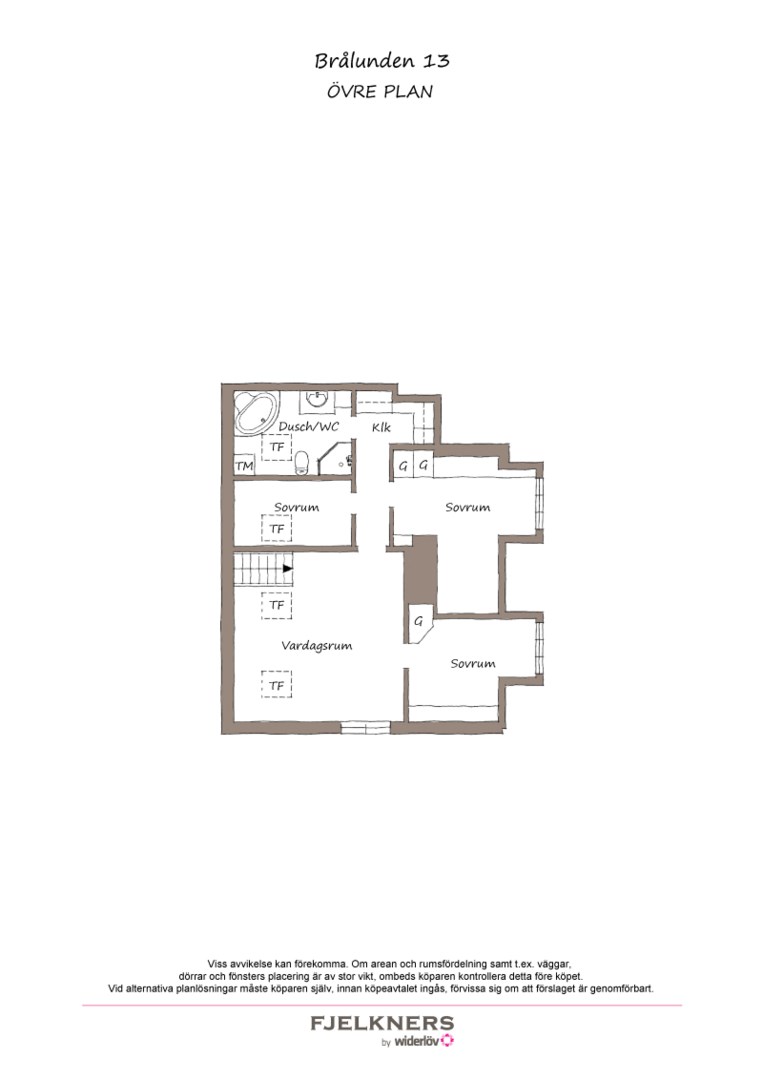 Planlösning från Brålunden 13, Till salu i Bromma - Nockeby, Stockholm