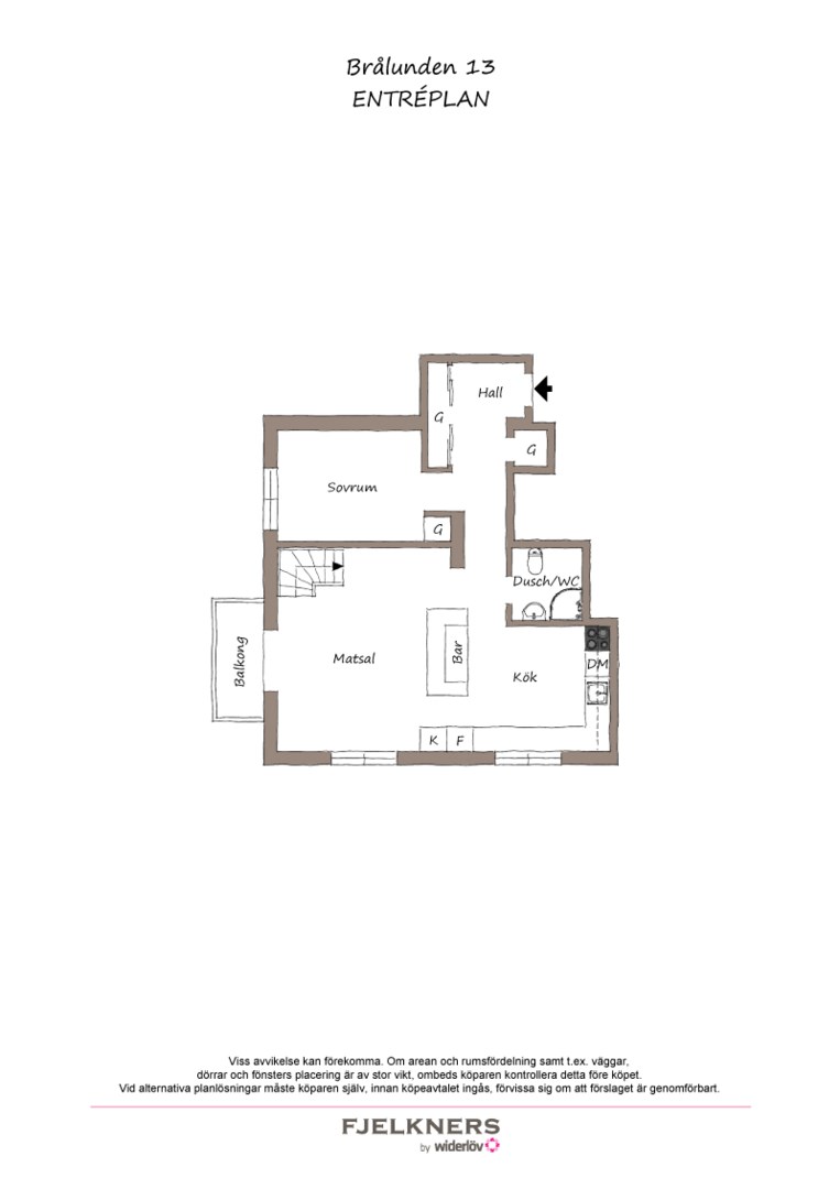 Planlösning från Brålunden 13, Till salu i Bromma - Nockeby, Stockholm
