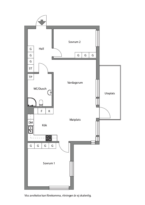 Planlösning från Barnhemsvägen 14, Såld i Skuru, Nacka
