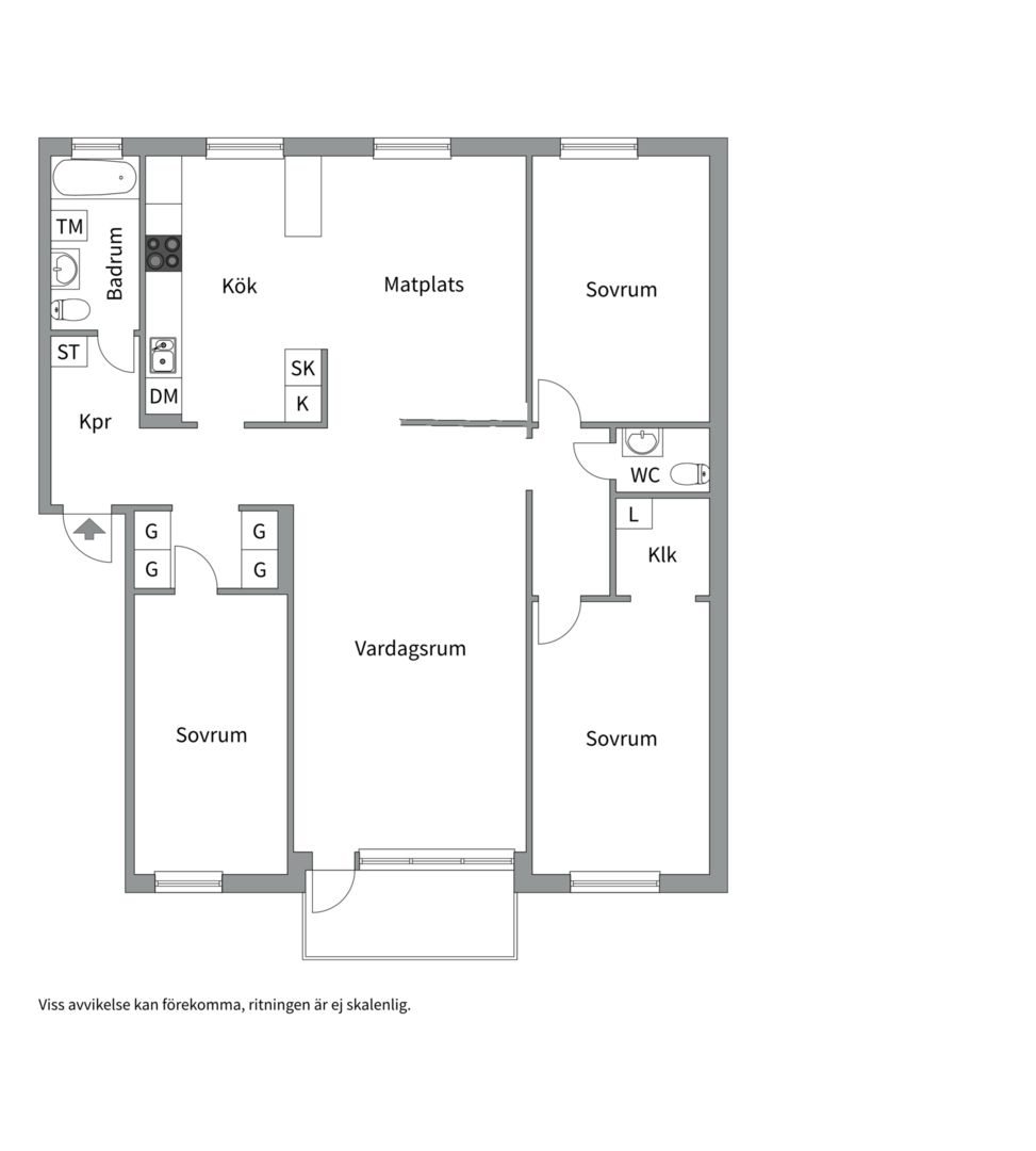 Planlösning från Tövädersgatan 12, Kommande i Gränby, Uppsala
