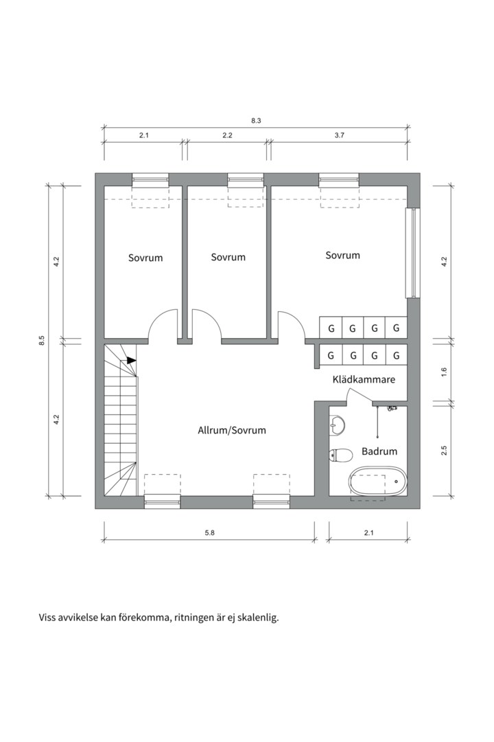 Planlösning från Vångdalskroken 5 B, Kommande i Näs-Focksta, Uppsala