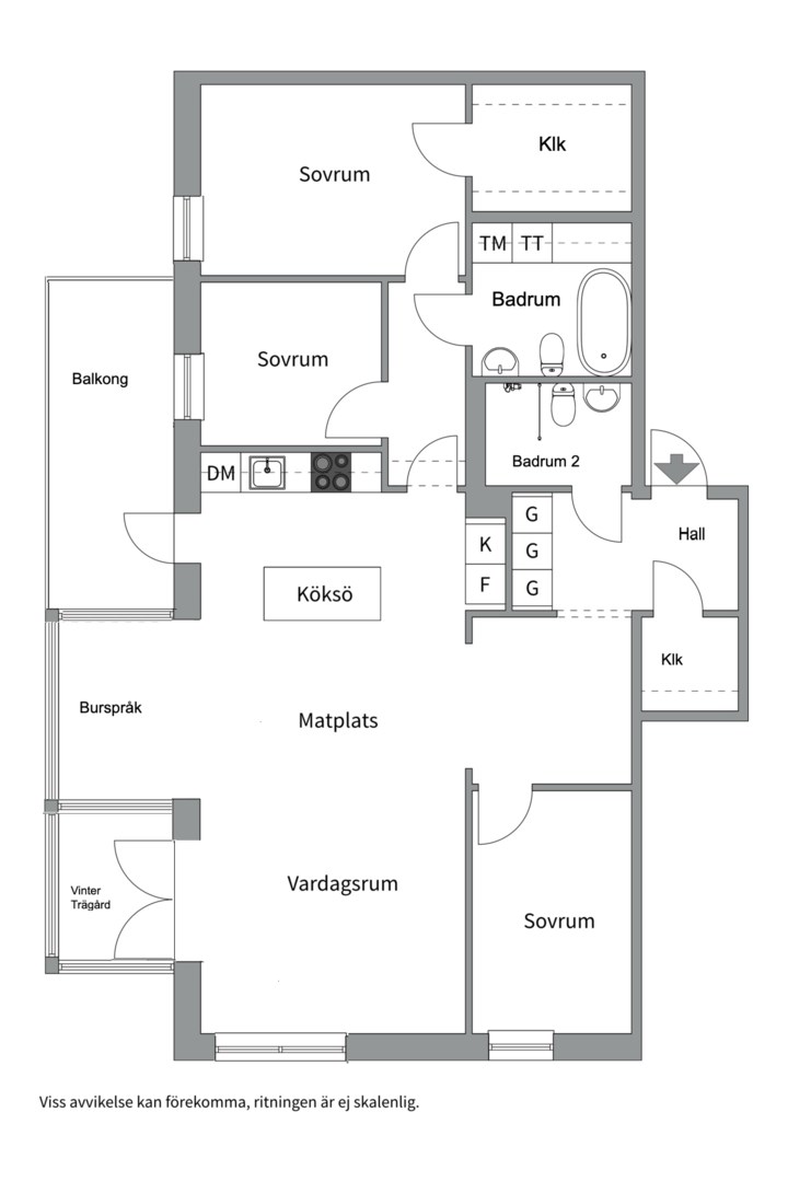Planlösning från Tollareslingan 5, Såld i Tollare, Nacka