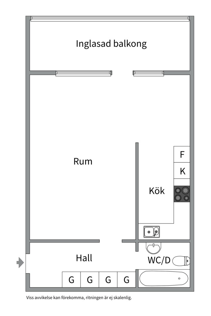Planlösning från Valthornsvägen 18, Såld i Gottsunda, Uppsala