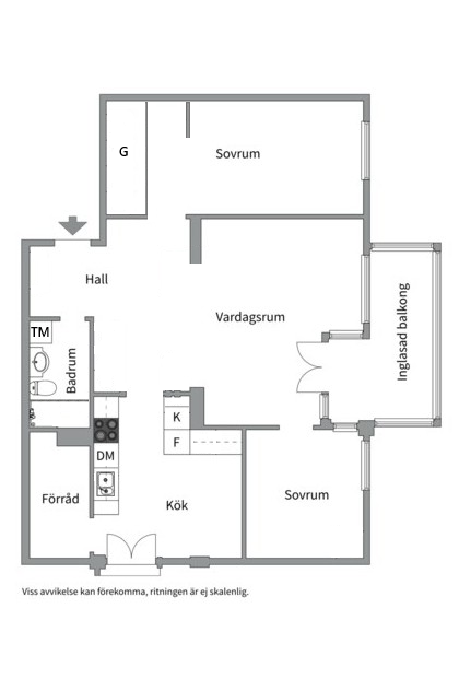 Planlösning från Kumlagatan 3, Såld i Odensvi, Västerås