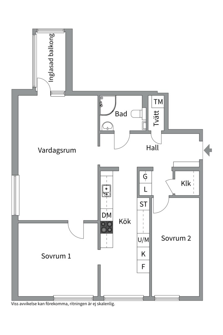 Planlösning från Sevallagatan 5A, Såld i Skiljebo, Västerås