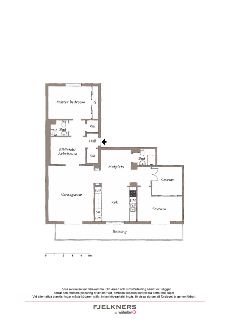 Planlösning från Ryggåsgatan 7, Såld i Bromma - Alvik, Stockholm
