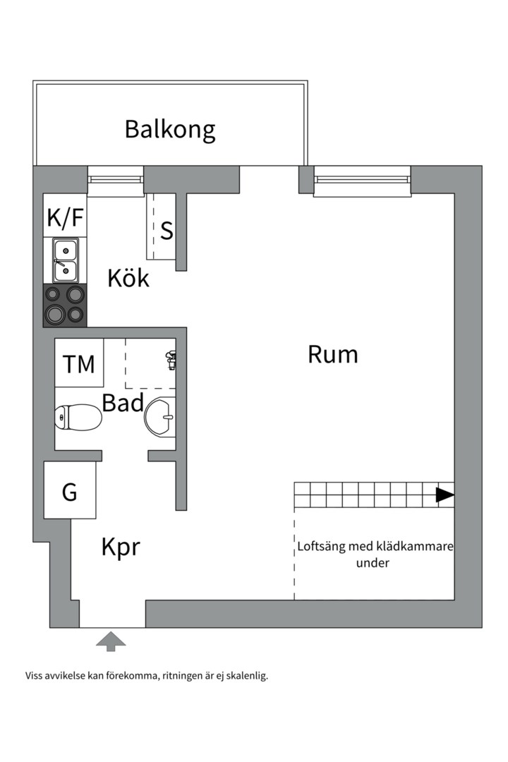 Planlösning från Linnégatan 5B, Kommande i Centrum, Uppsala