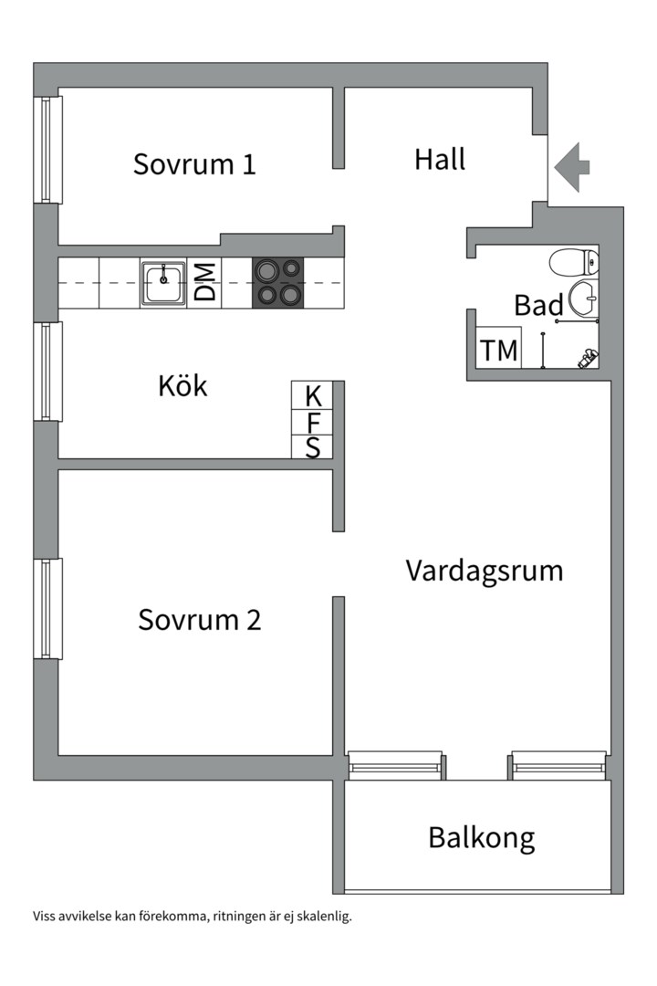 Planlösning från Rekylgatan 10, Såld i Haga, Västerås