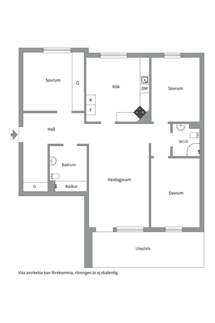 Planlösning från Eva Lagerwalls väg 6, Såld i Ulleråker, Uppsala