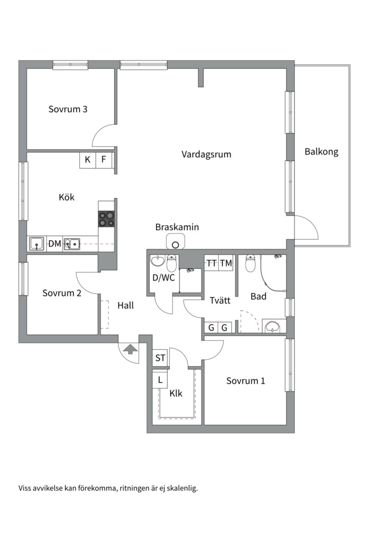 Planlösning från Hällbygatan 17, Såld i Luthagen, Uppsala