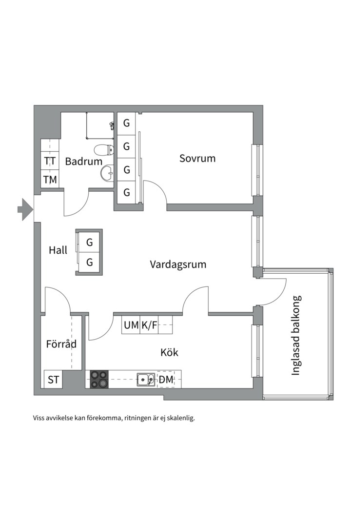 Planlösning från Rörgatan 4, Såld i Luthagen, Uppsala