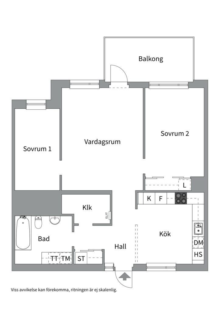 Planlösning från Eldkvarnsgatan 14, Såld i Kungsängen, Uppsala