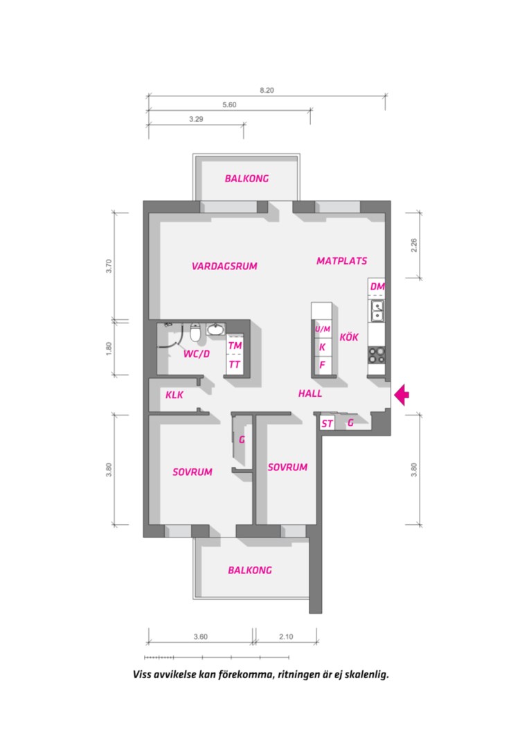 Planlösning från Kungsängsgatan 59B, Till salu i Kungsängen, Uppsala