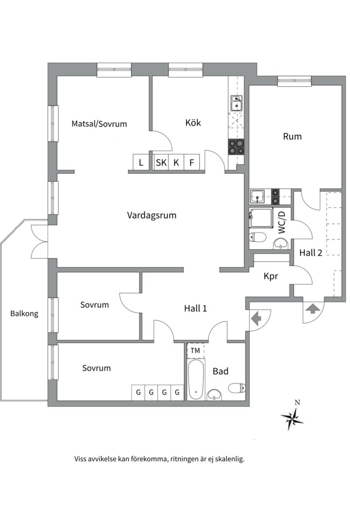 Planlösning från S:t Johannesgatan 31 B, Såld i Öfre Slotts, Uppsala