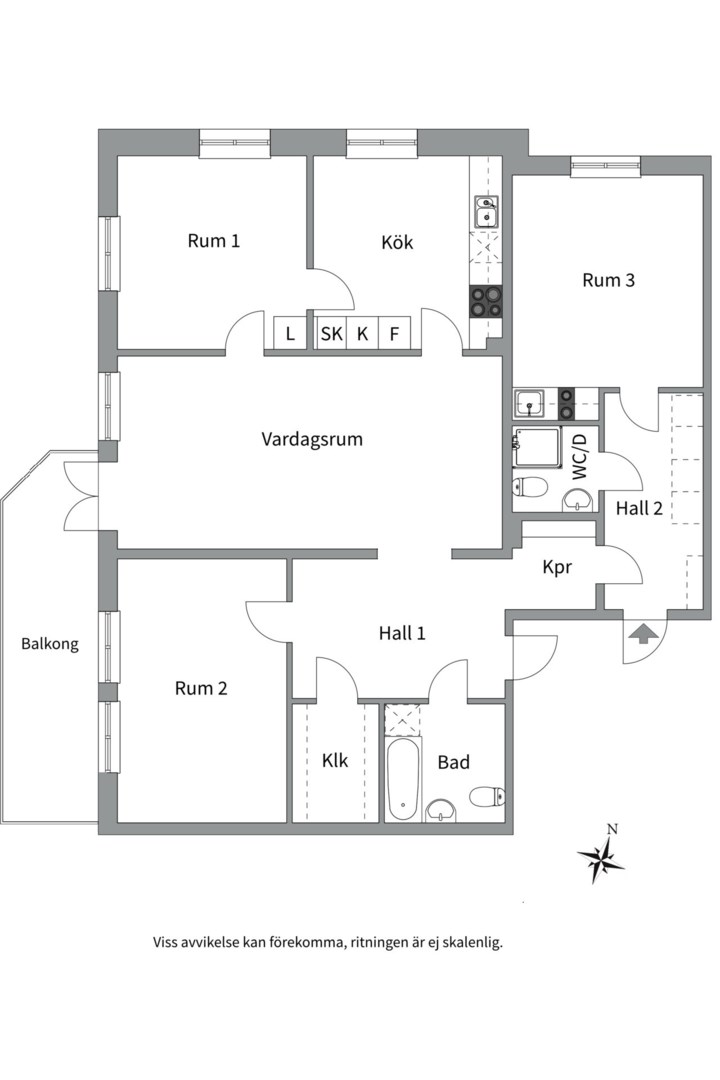 Planlösning från S:t Johannesgatan 31 B, Såld i Öfre Slotts, Uppsala