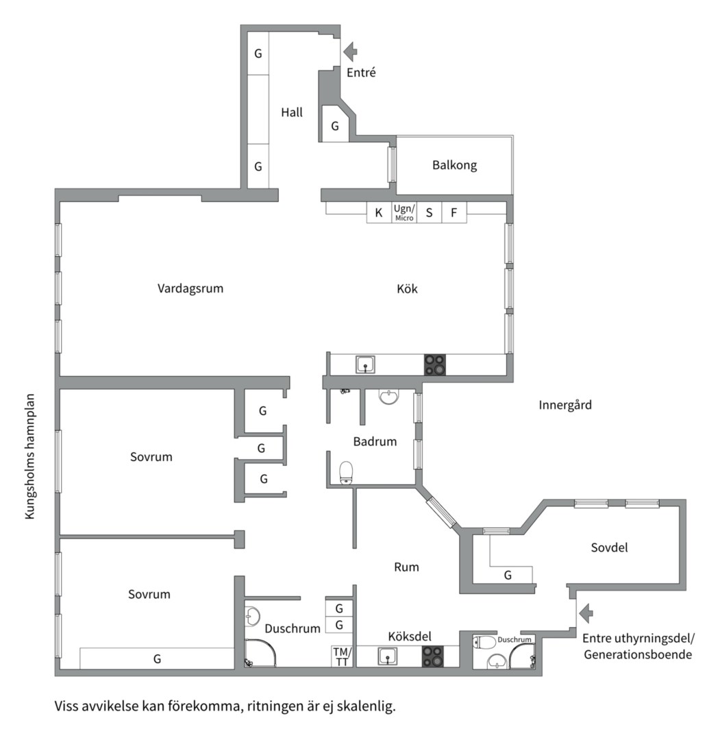 Planlösning från Norr Mälarstrand 22, 1tr, Kommande i Kungsholmen, Stockholm
