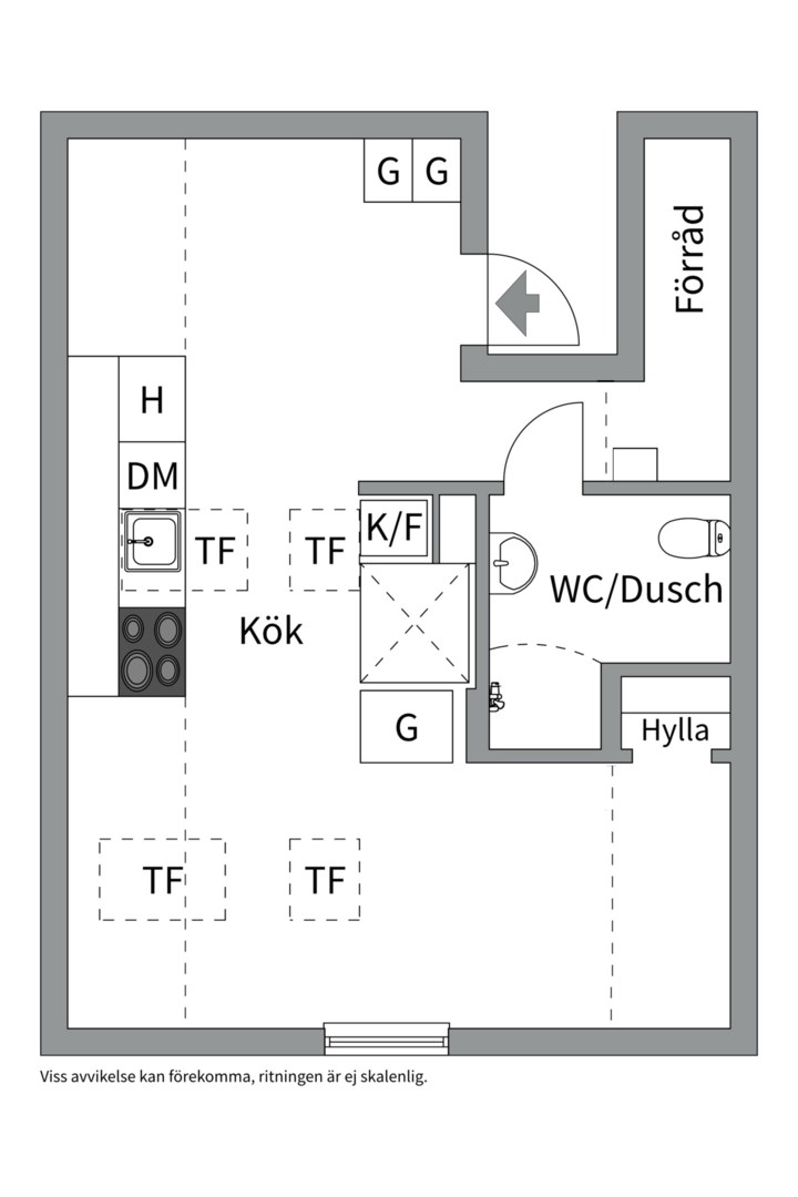 Planlösning från Västra järnvägsgatan 23A, Såld i Främre Svartbäcken, Uppsala