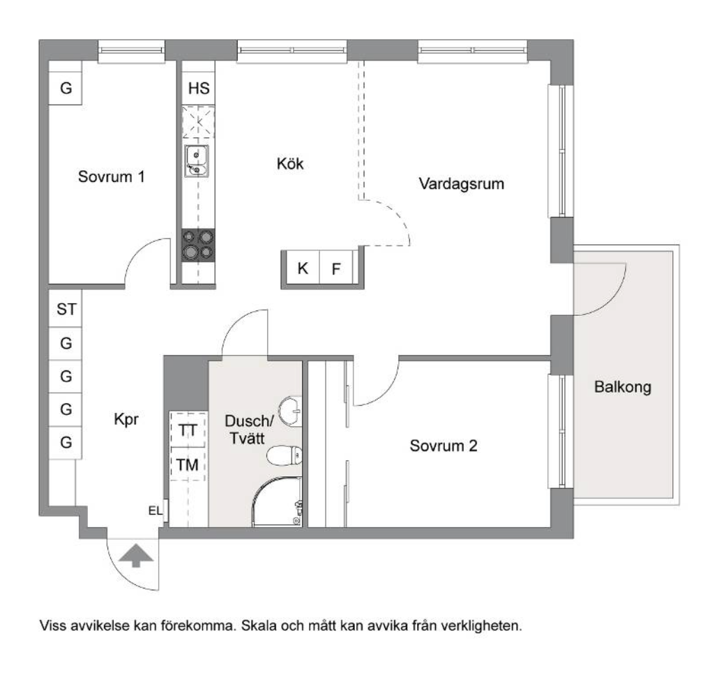 Planlösning från Mariaterrassen 8, + 55 Brf, Såld i Gustavsberg, Värmdö