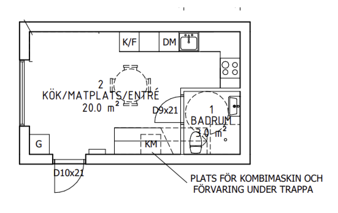Planlösning från Månbacken 1E, Kommande i Insjön, Nacka